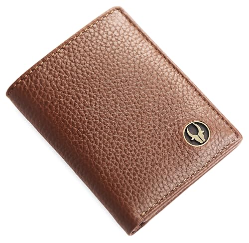 Image of WildHorn RFID Protected Genuine Leather Wallet for Men I 4 Card Slots I 2 Slip Pockets I 1 Currency Compartment (Walnut)