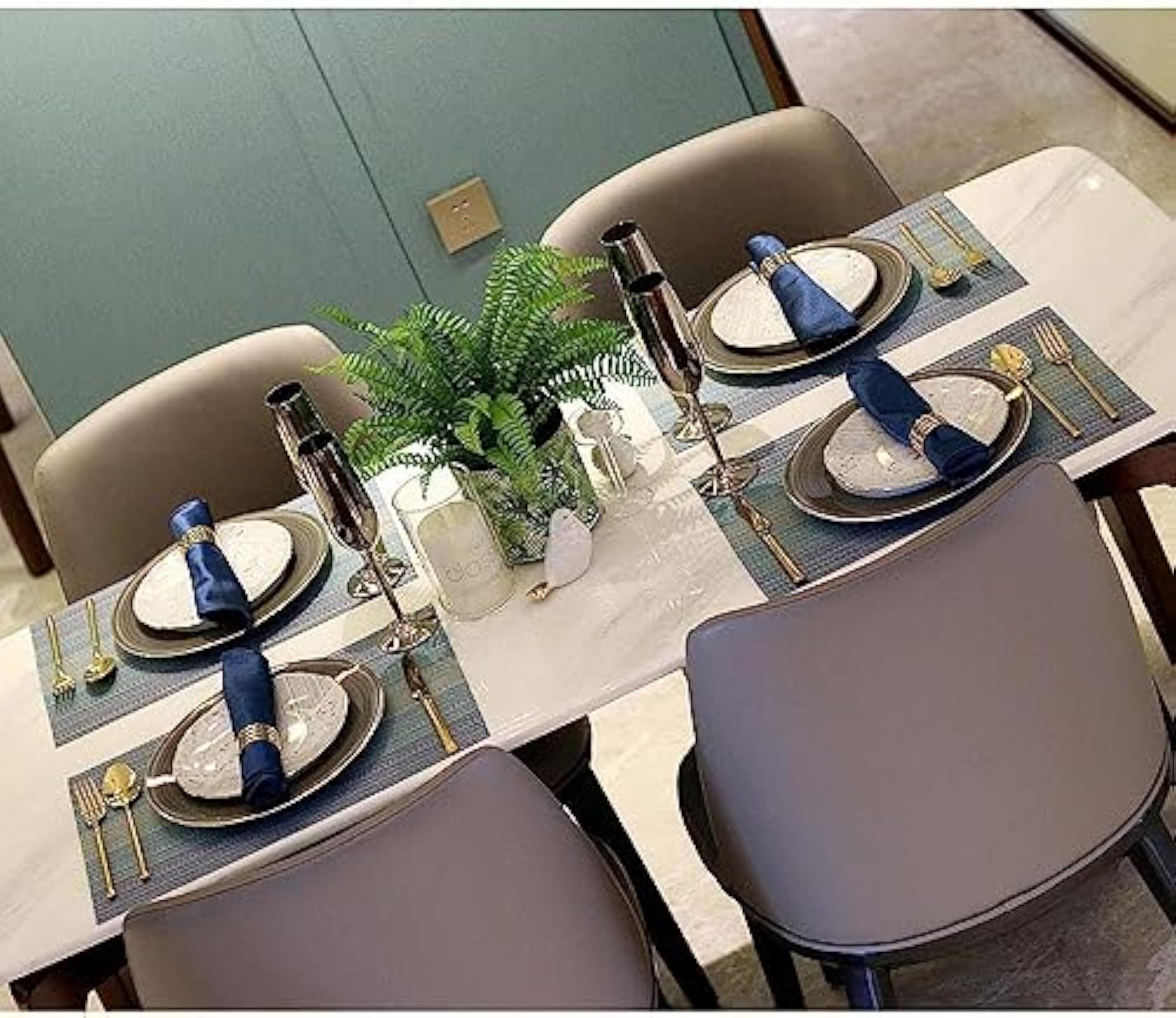 12Pack Placemats for Dining Table Washable Fabric