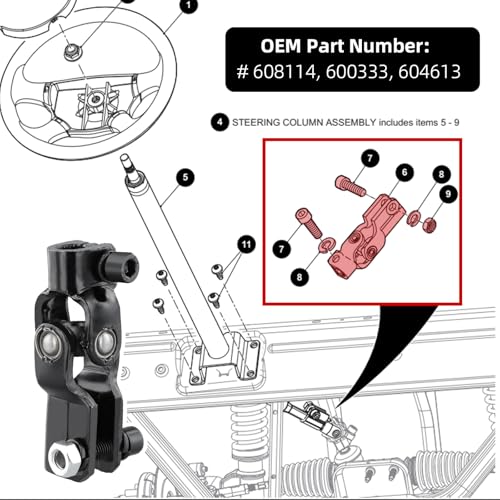 Étrier de direction pour corriger le jeu du volant EZGO RXV 2-Five 2008+