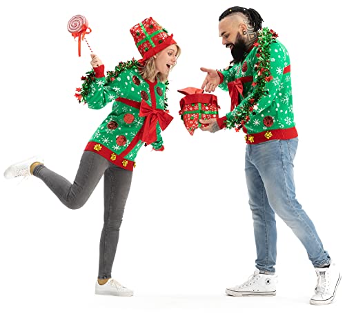 Ugly Christmas Sweater for Men, Hooded Unisex Women Xmas Hoodie Pullover for Party Festive Party - Image 4