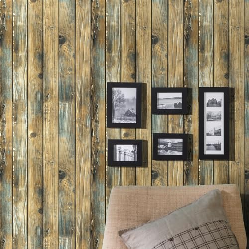 FENTIS Wood Panel Wallpaper Peel and Stick Contact Paper Vinyl Wrap Roll for Kitchen Bedroom - Image 5