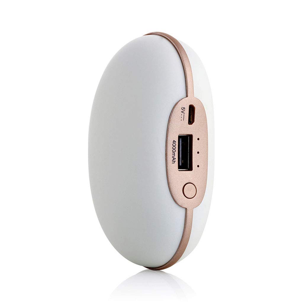 Inverno Ricaricabile Scaldamani, 4000mah Scaldamani Elettrico USB Mano Warmer Ricaricabile Portatile Banca di Potenza Comfort, White