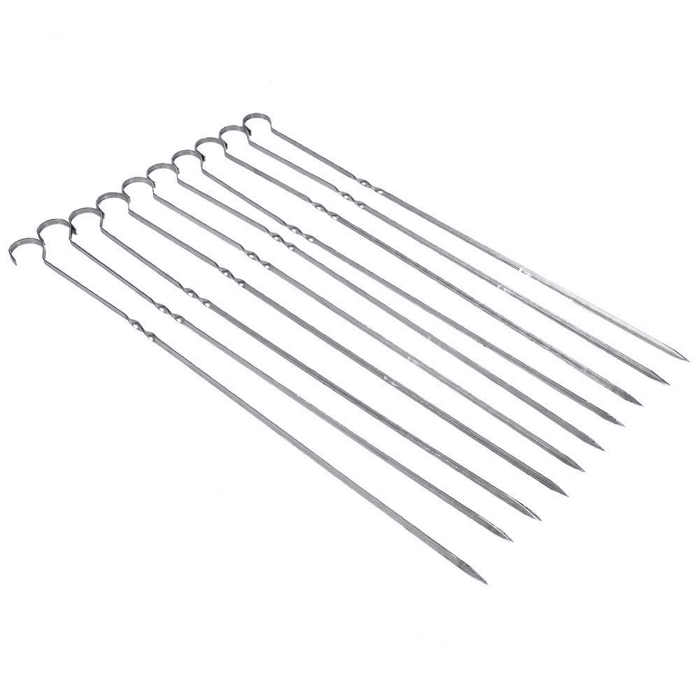 Moradiya Fresh 10Pcs Stainless Steel Barbecue Skewers Flat Metal Skewers Kebab Grilling Skewers BBQ Sticks Grill Tools for Home Party Picnic Size: 38 x 0.5 x 0.2cm (B07P16KP9H) Amazon Price History, Amazon Price Tracker
