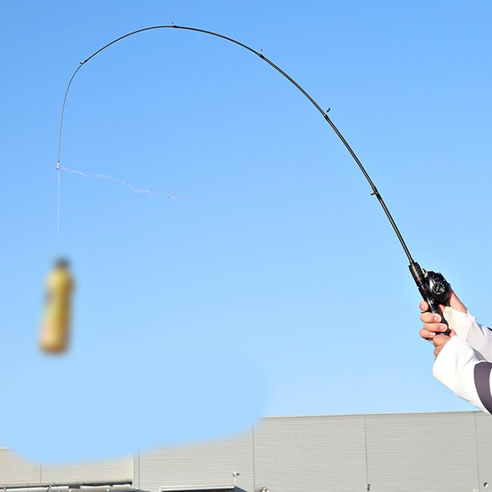 ZYWUOY Canne à pêche ultra légère en fibre de carbone, 1,5 m, haute sensibilité, pointe solide avec poignée en liège pour petits pêcheurs Finesse, équipement de voyage portable