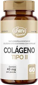 Colágeno Tipo 2 UC II 40mg 60 Cápsulas + Vitamina D - Unilife Vitamins