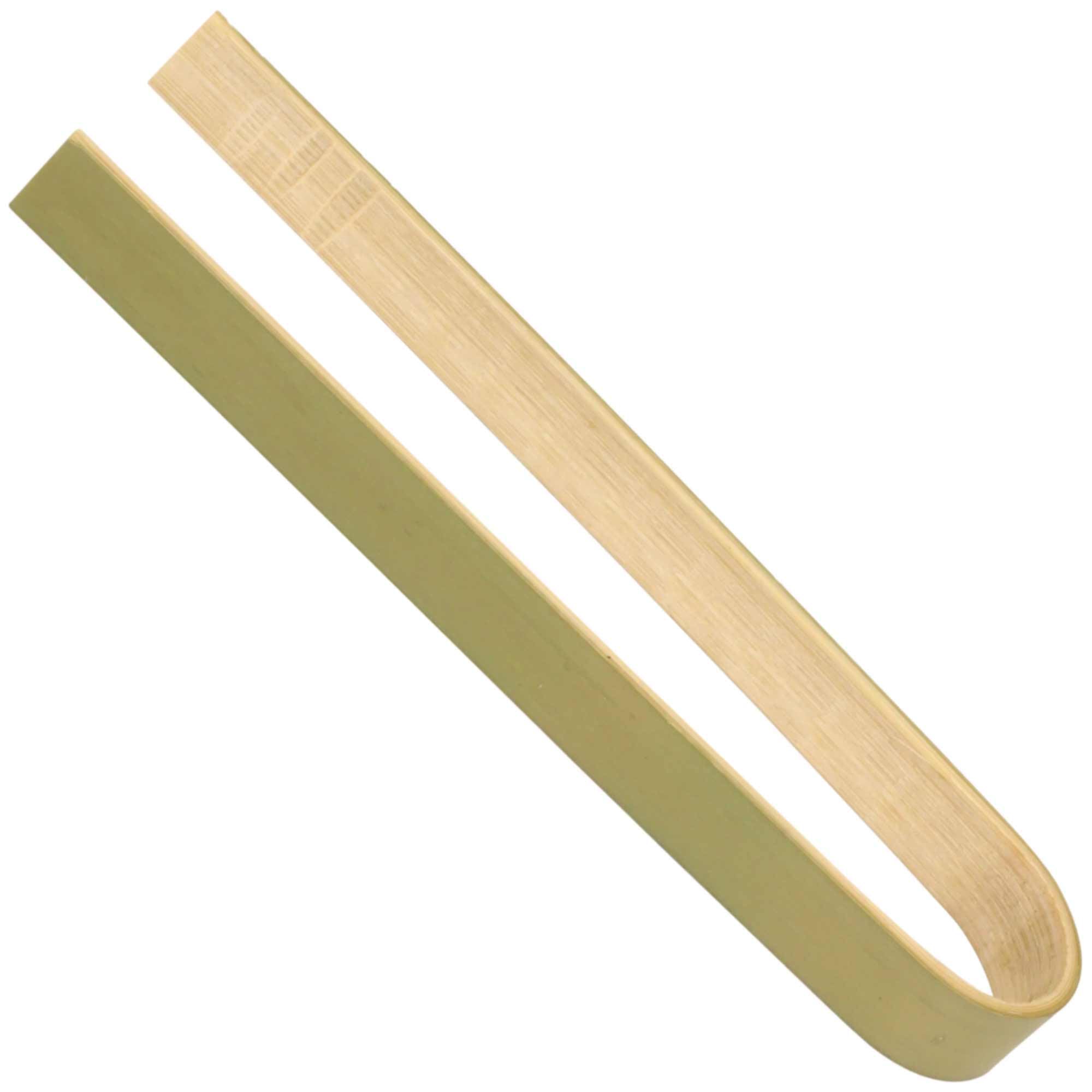 BambooMN 3.9" Mini Bamboo Disposable Tongs - Toast Tongs - 20 Pieces