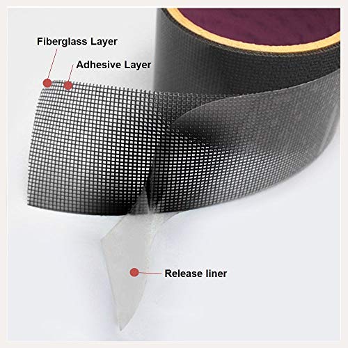 By.rho Window Screen Repair Kit, Black Xl(15Ft), 3-Layer Strong Adhesive & Waterproof Tape Fiberglass Covering Mesh, Repair For Window Screen And Screen Door Tears Holes #TOP2