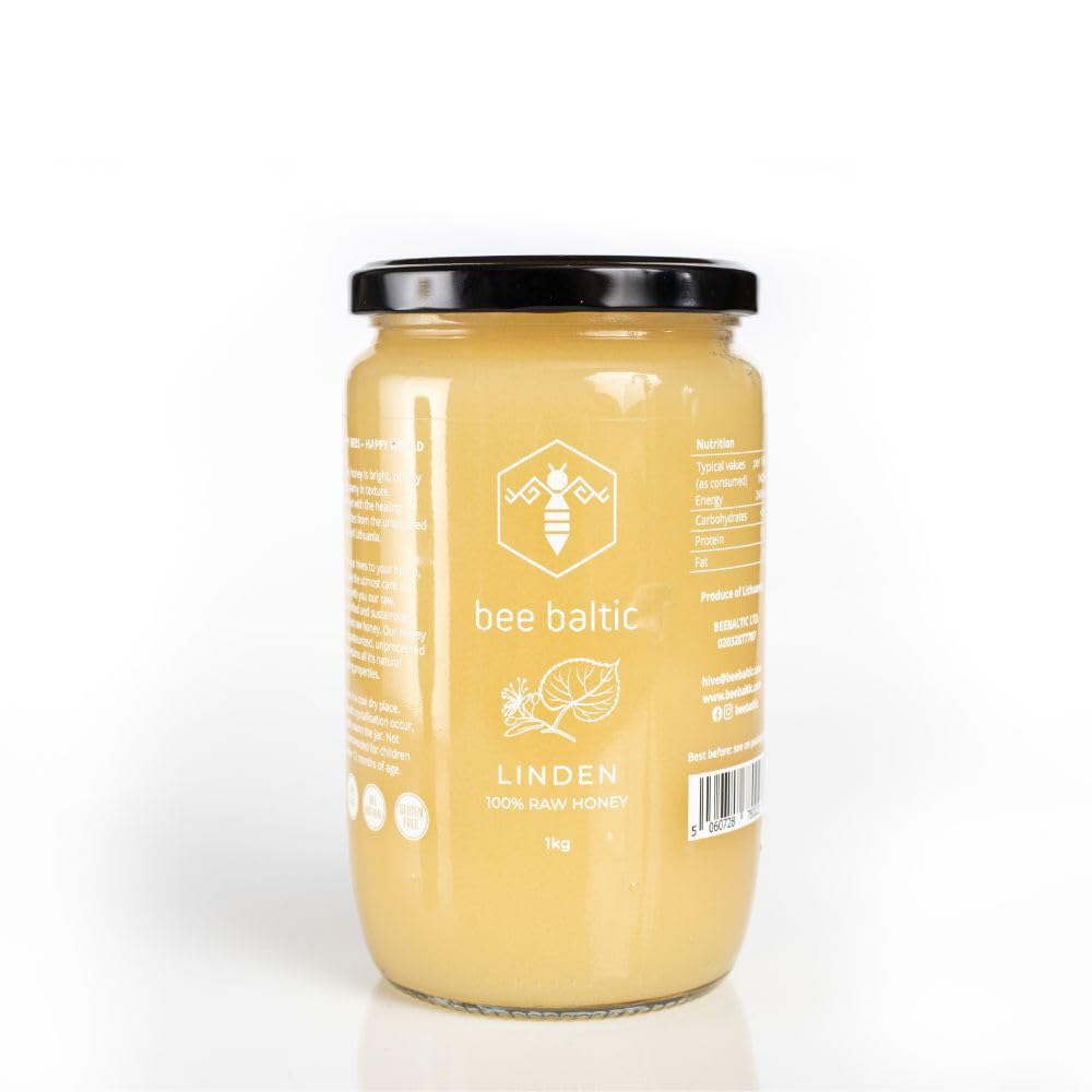 Raw Linden Honey 1kg - Unpasteurised, Unprocessed, Pesticide-free & Pure Honey from Real Beekeepers