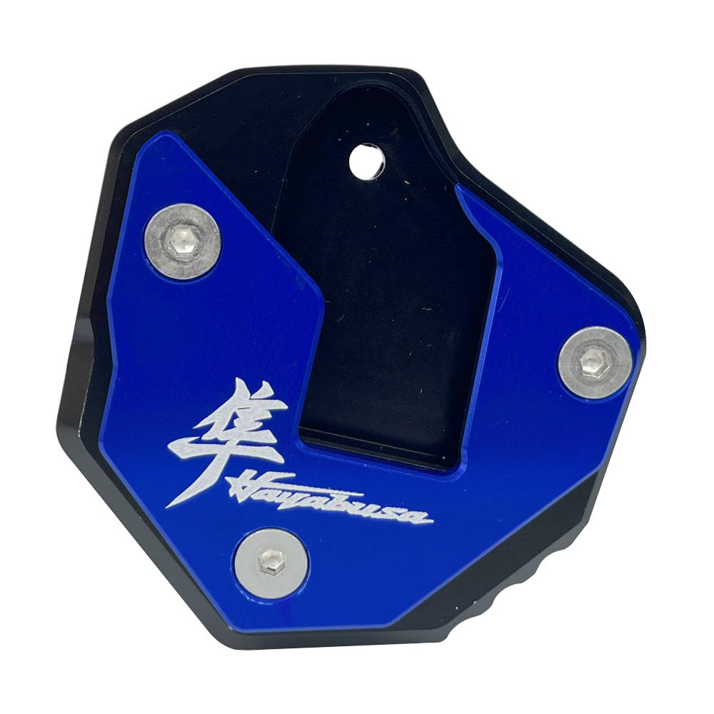 Blue CNC Motorcycle Side Kickstand Foot Side Stand Extension Pad Plate Compatible With Suzuki Hayabusa GSX1300R RA 1340 ABS RZ 1999-2020