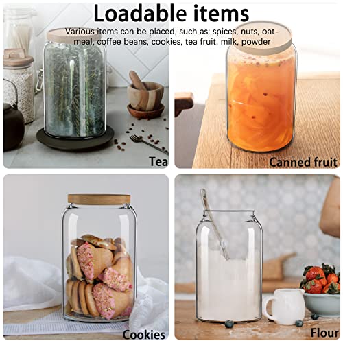 Talvolc M Glass Storage Jar With Airtight Lids,Large Baking Soda Container,Kitchen Containers Food Decorative Canisters Can Hold Coffee Bean,Oats,Candy,Cookie,Rice,Flour And Sugar（One Count） #TOP6