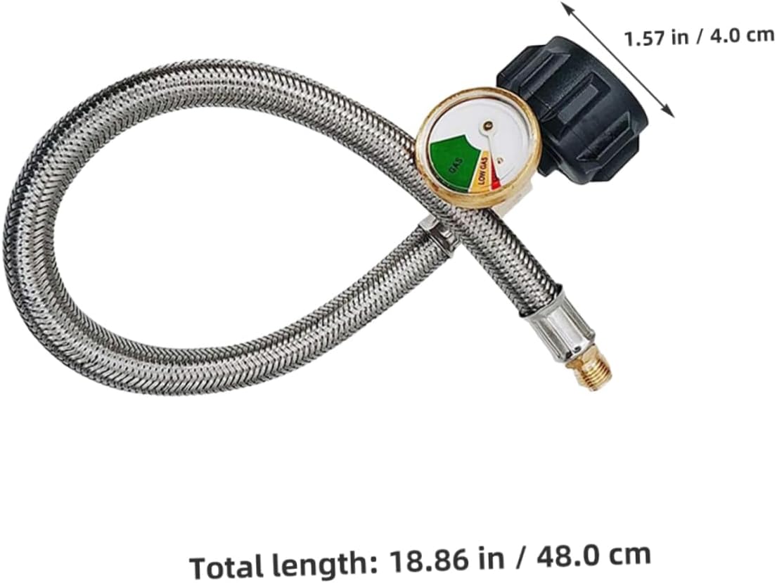 Yardwe 2pcs Rv Propane Quick Connect Hose Stainless Steel Hose for Rv Propane Tank