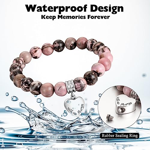 XIUDA Heart Cremation Memorial Urn Bracelet 316L Stainless Steel Keepsake Jewelry Urn Bracelet for Ashes for Women-With Me Always3