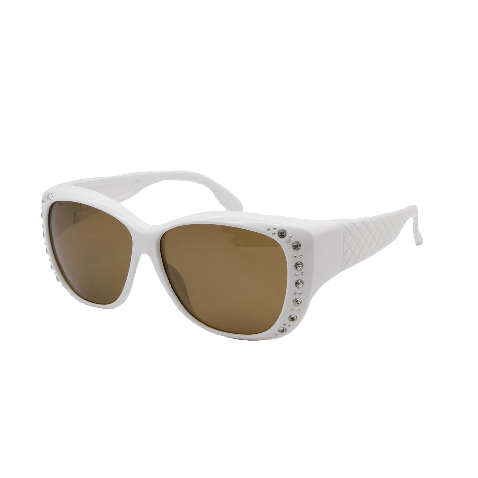Oversize Fit Over Sunglasses Polarized Rhinestone Cat Eye Stye Prescription Glasses for Women