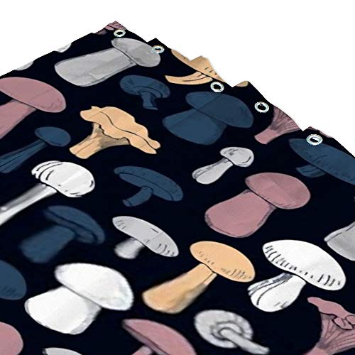 Rideau de douche imperméable champignons lavable pour éviter les fuites d'eau - 4
