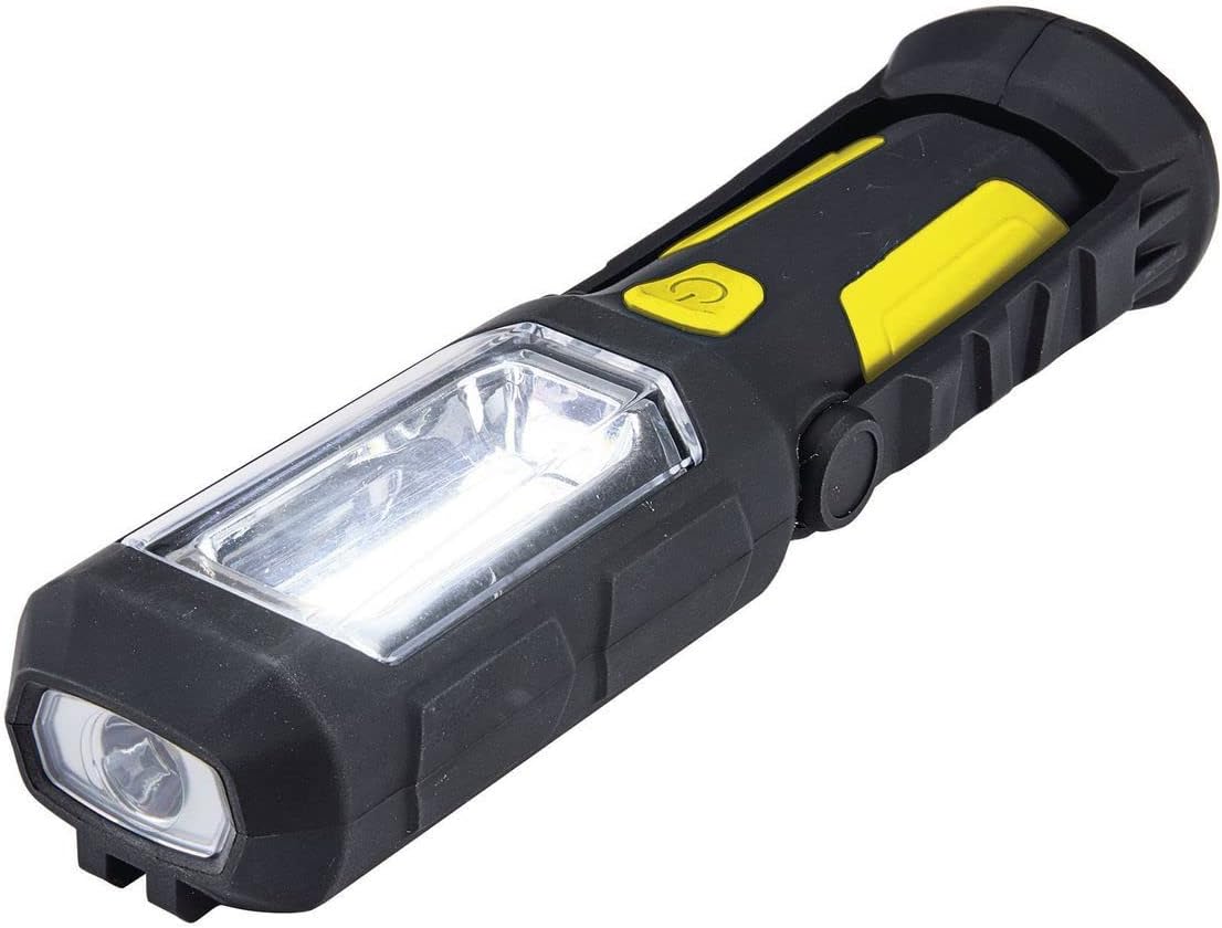 LED Flashlight High & Low 15-Hour Battery Life on Full Charge - 2 Pack - Magnetic Base for Convenient Attachment to Metal Surfaces , Includes 3 AA Batteries