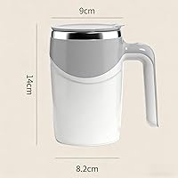 Vista 2 de Taza mezcladora giratoria con aislamiento automático automático y recargable - Taza de viaje USB para café/té/chocolate caliente/leche - 12.9 oz Gris
