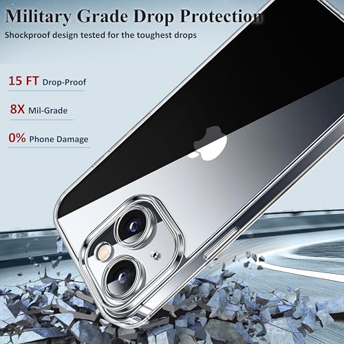 Clear Case for iPhone 15 6.1 inch, Non-Yellowing Phone Military Grade Protection Shockproof Anti-Scratch TPU Back Slim Lightweight Transparent Protective Cover - Image 3