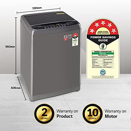 Image of LG 9 Kg 5 Star Smart Inverter Fully-Automatic Top Load Washing Machine Appliance (T90SJMB1Z, Middle Black, TurboDrum | Jet Spray+)