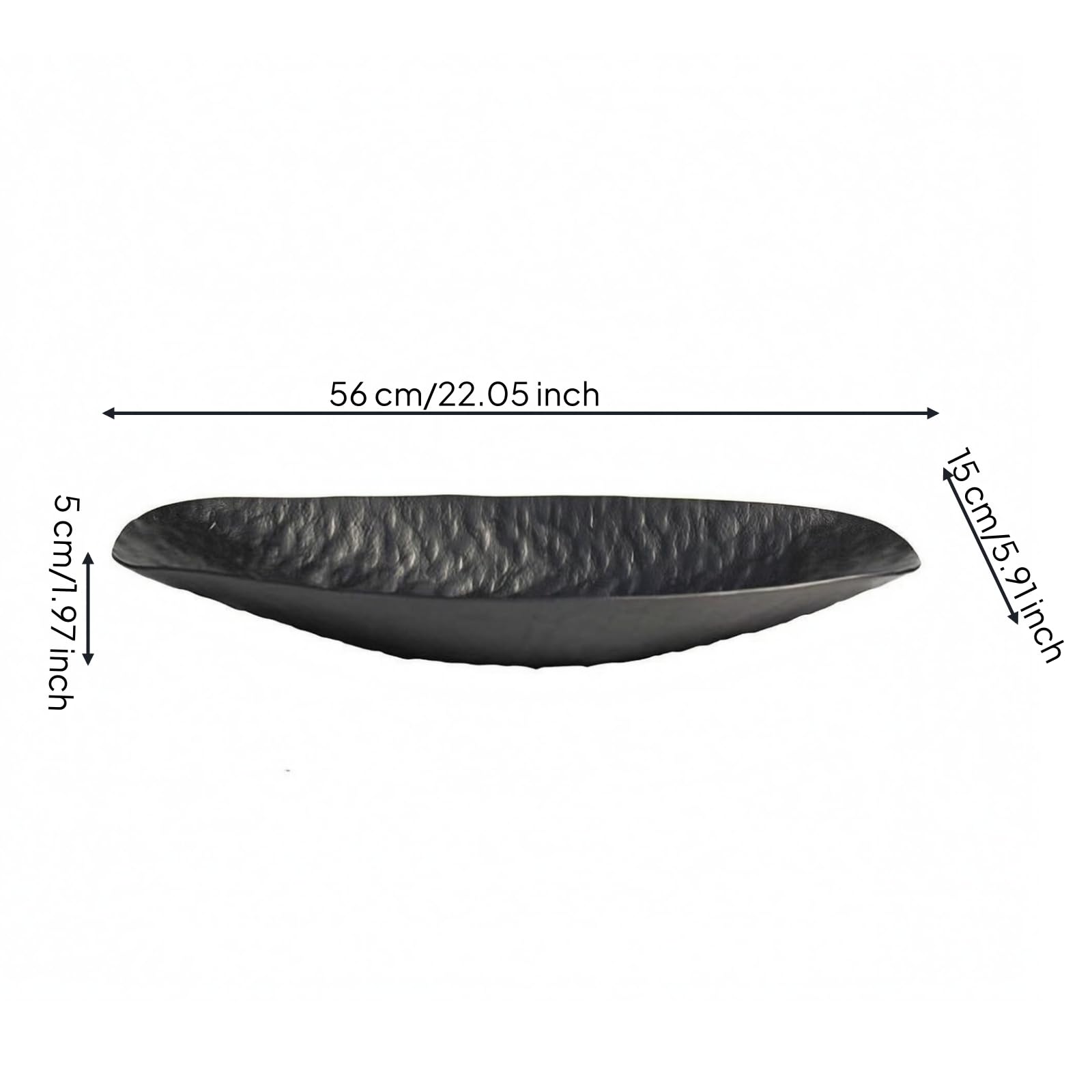 Bandeja Decorativa Hoja Bandeja Servir Centro de Mesa Bandeja Exhibición Bandeja Mesa en Aluminio con Superficie, Dorado Claro, Grande 59 17.5 H12cm