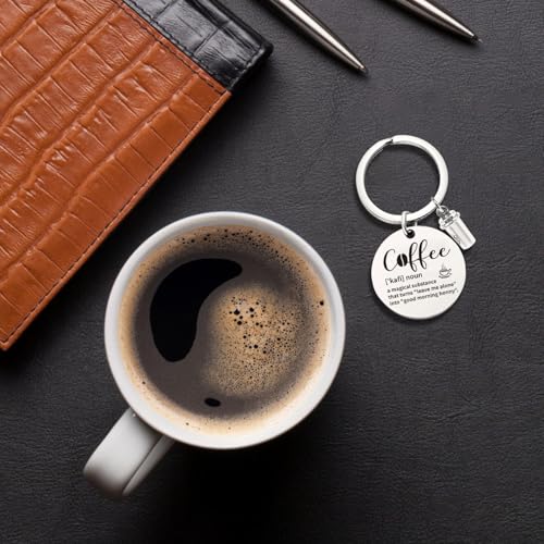 هدايا قهوة من اياوفيبي، 6 قطع من سلة هدايا القهوة، مجموعة هدايا لمحبي القهوة تتضمن كوب قهوة وحامل ملعقة وحامل وجوارب قهوة وسلسلة مفاتيح، هدية عيد الميلاد للكريسماس للنساء والرجال ومحبي القهوة