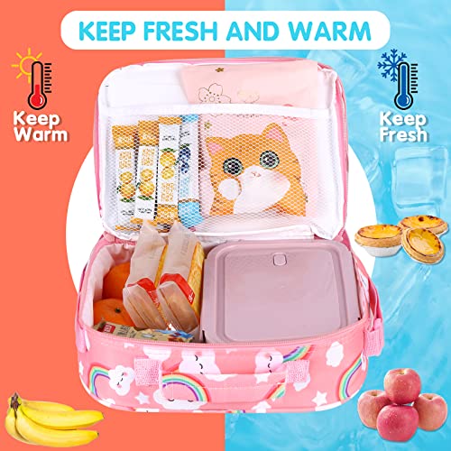 Girls Lunch Boxes For School,Pop Kids Lunch Box Bag For Little Girls Back To School,Insulated Lunch Bag Box Tote For Kids School Travel Gifts,School Supplies Leakproof Cooler Bag Girls Lunch Box #TOP2