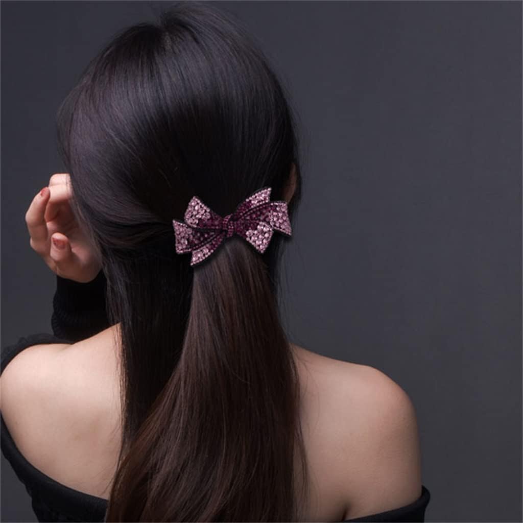 ヘアカード 女性の頭飾り ヘアアクセサリー ヘアクリップ エレガントな弓のクリップ クリップカード (Color : C, Size