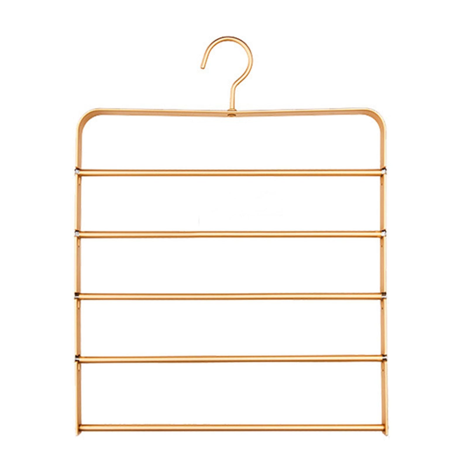 Trousers Hangers Trouser Storage Hanger Rack Clothes Scarf Space Saving(Gold)