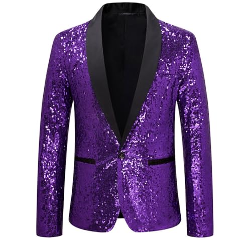 Veste de costume à paillettes col châle Kromoc pour éviter un look banal lors de votre mariage