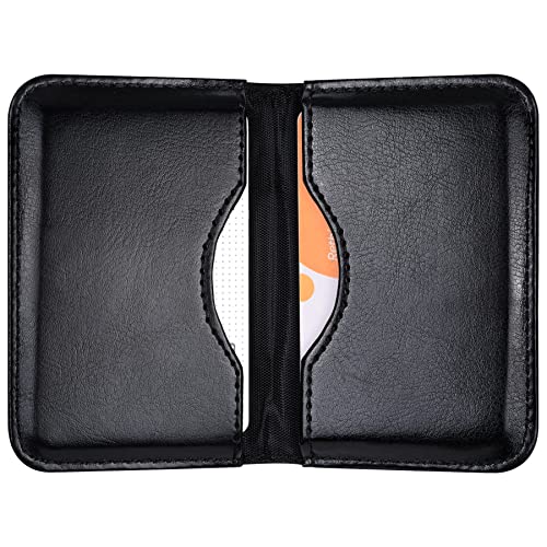Wisdompro Business Card Holder, 2-Sided PU Leather Folio Pocket Slim Name Card Wallet Case with...