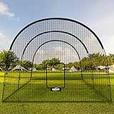 Kapler Baseball Softball Batting Cage Batting Cage Net Backyard Training with High Steel Frame and Net Indoor Outdoor Baseball Softball Training Cage Equipment