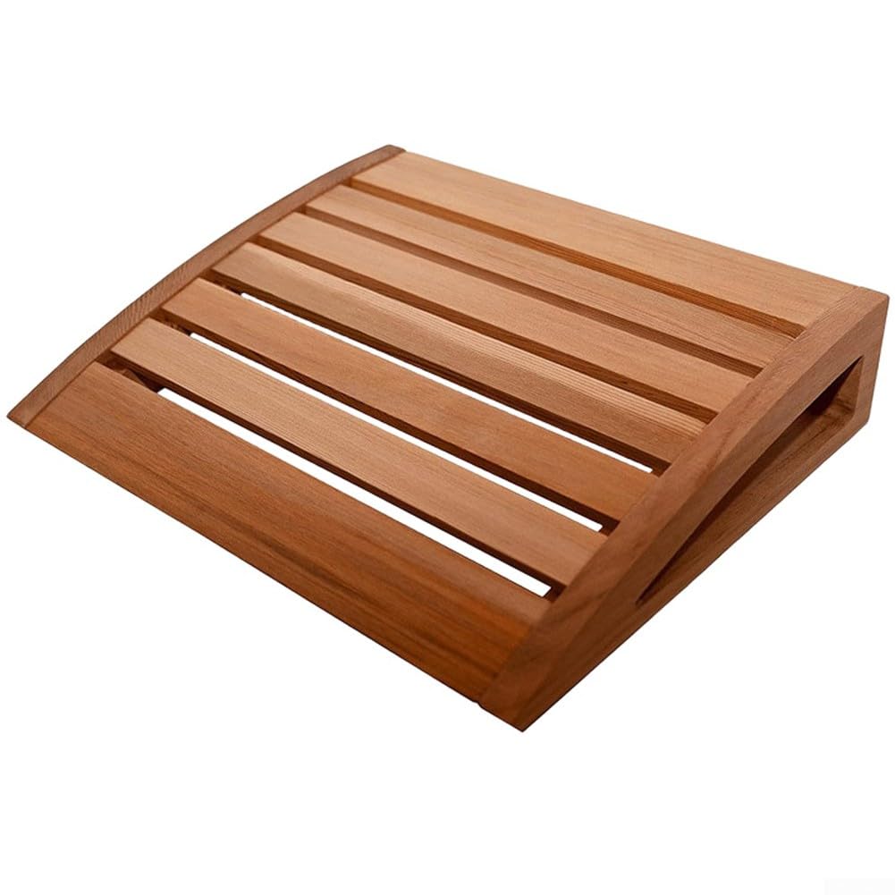 Holz Sauna-Kopfstütze, Ergonomische Saunakopfstütze Holz, Sauna Kopfstütze Kopfteil Rückenlehne gebogen, Nackenstütze Beinauflage Rückenlehne Rückenstütze Saunazubehör, 31 x 38 x 7 cm(B)