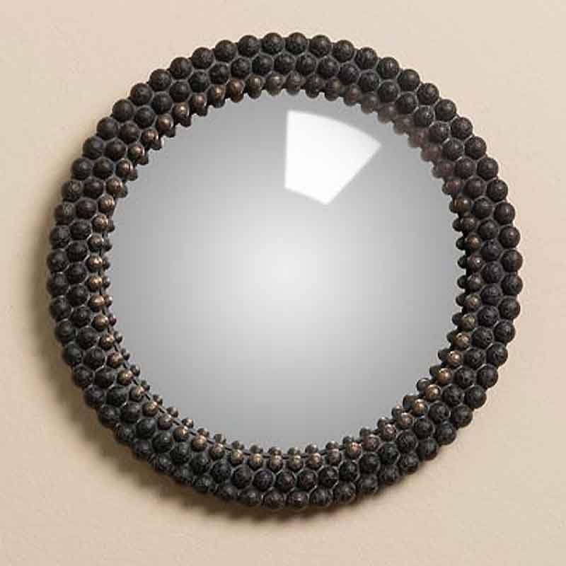 CHEHOMA Specchio convesso a sfere nere, 18 cm