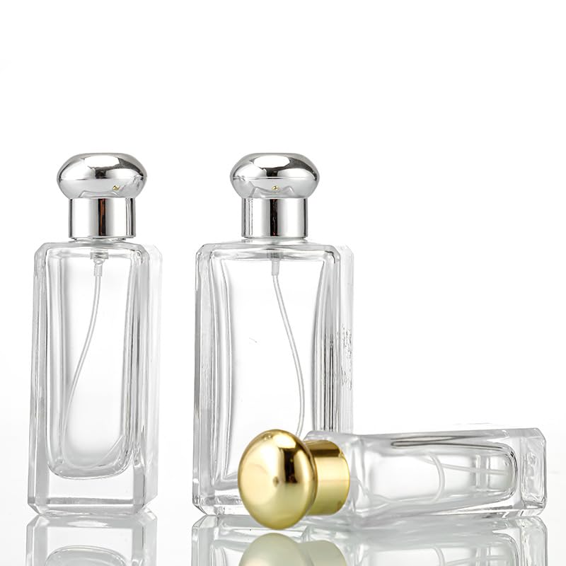 5/10 pz 30/50/100ml Bottiglie di Profumo Quadrate di Profumo Glassspray Bottiglie di Profumo Vuote e Trasparenti Bottiglia di Profumo Riutilizzabile Spray per Uomini Donne Viaggi