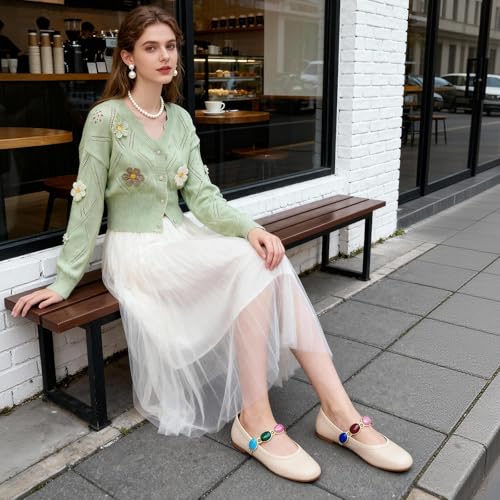 Image of Ballet Flats Mesh Shoes for Women Mary Janes Flats | Wide Feet Options, Woven Mesh Flats, Soft Cushion, Comfortable Ballerina Flats, Casual, Dress Shoes, Daily, Work, Versatile