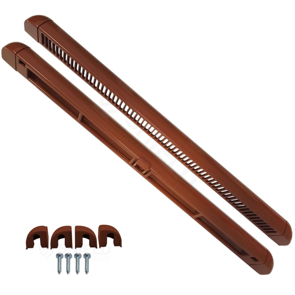 Window Trickle Vents - Reduces Condensation, Damp & Steam - Complete Replacement Kit for uPVC, Wood & Aluminium Tan 400mm