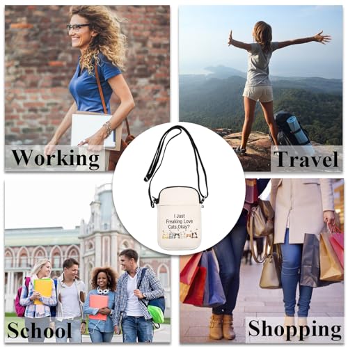 PLITI Cat Crossbody Bags Cat Lover Gifts Crazy Cat Lady Birthday Gift I Just Freaking Love Cats Crossbody Purse 7