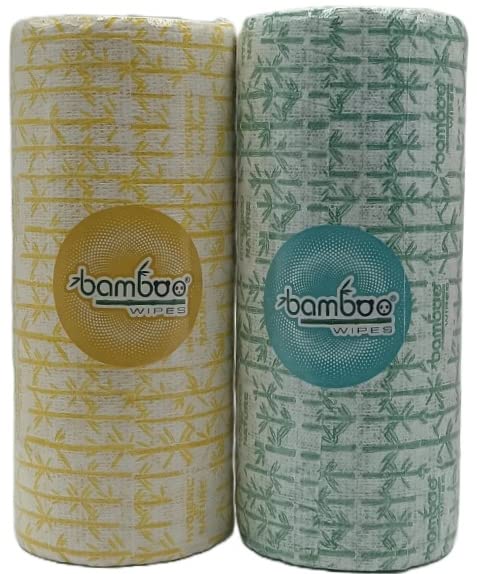 BAMBOO WIPES | Reusable & Washable Printed Non Woven Kitchen Towel Tissue Roll| Combo Of 2 Rolls (160 Pulls)| absorbent (B0C4HM1FW6) Amazon Price History, Amazon Price Tracker