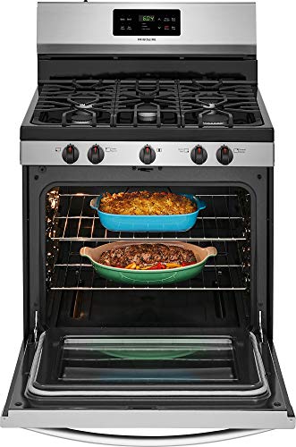 FFGF3054TS 30 Gas Range with 5 Burners 5 cu. ft. Oven Capacity One-Touch Self Clean Quick Boil Electronic Kitchen Timer Sealed Gas Burner Storage Drawer in Stainless Steel