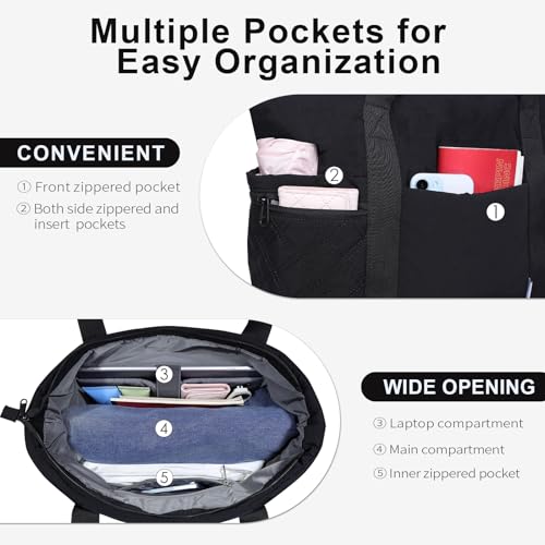 NOL Tote Bag for Women, Lightweight Quilted Puffer Tote Work Bag with Zipper Compartments,Waterproof Puffy Handbag for Travel4