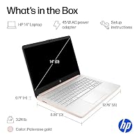 HP 14" Business & Student Laptop with 1-Year Office 365 & Copilot AI, 640GB Storage (128GB UFS+512GB PLUSERA Docking Set), 4GB RAM, Quad-Core Intel Processor, Windows 11 Home, Rose Gold — image 6