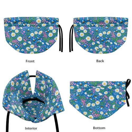 Image of Bee Daisy Print Tea Cozy Teapot Cover Thermal Insulation Tea Pot Cosy Teapot Cover for Home Kitchen Table Kettle Cozy Warmer Covers