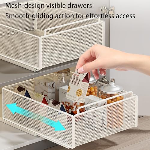 Organizador extraíble para armarios de cocina, baño y dormitorio en acero 4