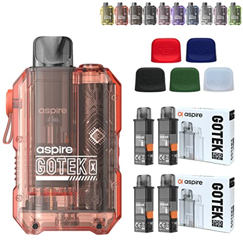 yS[ebN X ZbgzAspire Gotek X Kit + pJ[gbW2iv4j+ S[ebNΉVRLbv 5FZbg vape xCv X^[^[Lbg (Orange)