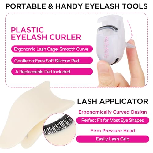 Image of CALAILIS False Eyelash, Eye Makeup Lash 3D Faux Mink Fake Eyelash Long Natural Eyelashes 3 Pairs with 5g False Eyelash Glue (CS28)