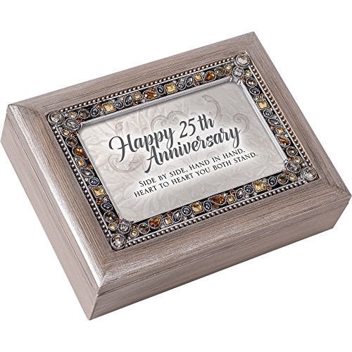 Caja de recuerdo de 25 aniversario para proteger tus joyas con música inolvidable 2
