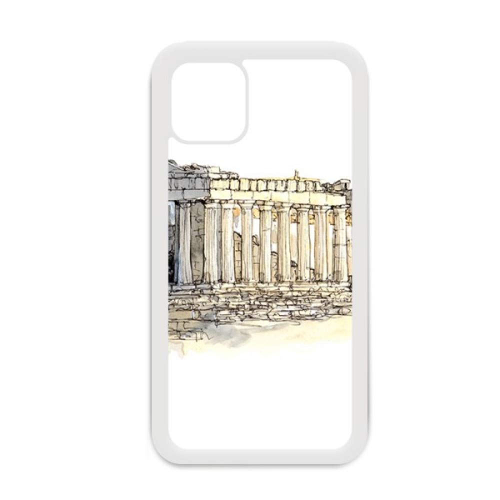 Coque iPhone 12 Pro Max Blanc Acropolis de Grèce en silicone résistant