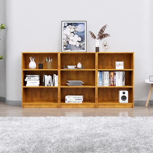 Image of Bniture Engineered Wood Bookshelf for Home | Multipurpose Wooden Book Shelf for Study Room, Home Decor Storage Rack, Showcase Organizer for Living Room, Bedroom, Office | Giant Wood