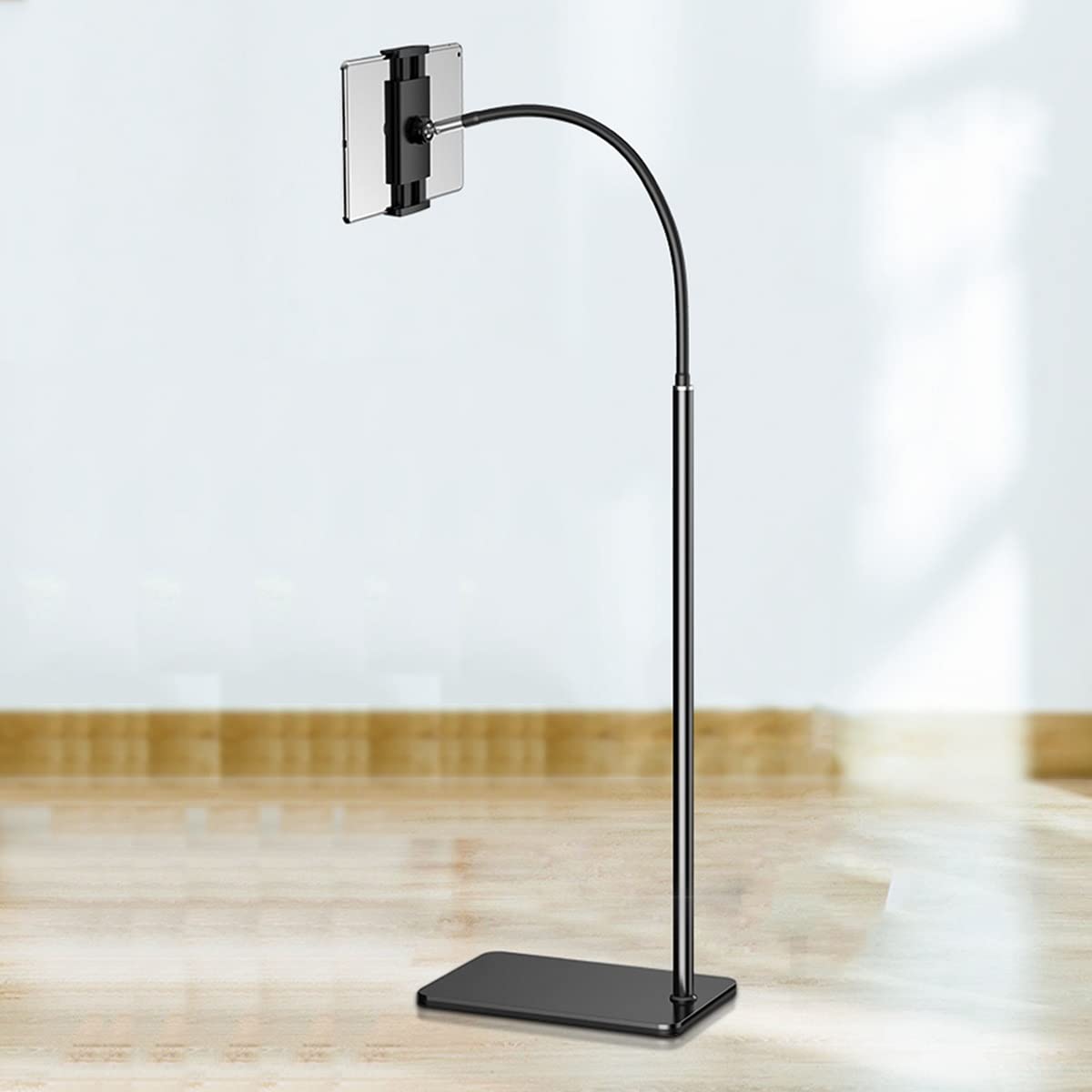 Supporto per computer, Supporto tablet da letto regolabile in altezza con base stabile(Black,136cm Height)