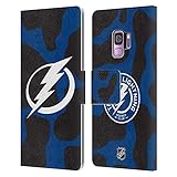 Offizielles NHL Produkt Head Case Designs Offizielle Zugelassen NHL Kuhmuster Tampa Bay Lightning Leder Brieftaschen Handyhülle Hülle Huelle kompatibel mit Samsung Galaxy S9