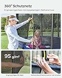 SONGMICS Trampolin Ø 366 cm, Gartentrampolin für Kinder mit Sicherheitsnetz, Randabdeckung, Leiter, 180 cm hohe gerade Stangen, Stahlrahmen, blau STR124V1 - 8